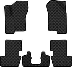 Акція на Килимки з екошкіри EVAtech ECO в салон авто для Compass Restyling Jeep 2011-2016 1 покоління SUV USA Екошкіра чорна з чорною ниткою чорний кант від Rozetka