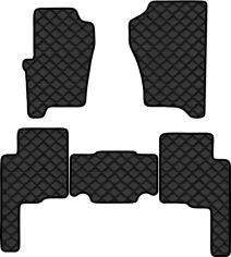 Акція на Килимки з екошкіри EVAtech ECO в салон авто для Discovery 3 (L319) Land Rover 2004-2009 3 покоління SUV EU Екошкіра чорна з чорною ниткою чорний кант від Rozetka