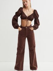 Акція на Топ жіночий H&M XAZ352238SCKY S Шоколадний від Rozetka