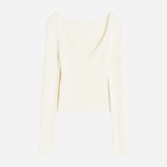 Акція на Лонгслів довгий жіночий H&M 1209830006c21 S Молочний від Rozetka