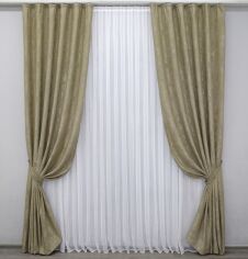 Акція на Комплект штор VR-Textil Sultan XO № 1284ш жакард з підхватами 150х275 см х 2 шт Золотий (33-0131) від Rozetka