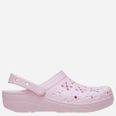 Акція на Жіночі крокси Crocs Classic Floral Cut Out Clog 210927-6ZW 37-38 (M5/W7) Світло-рожеві від Rozetka