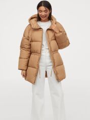 Акція на Куртка демісезонна подовжена з капюшоном жіноча H&M 0806477_0 XS Бежева (СА2000002042693) від Rozetka