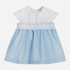 Акція на Дитяче літнє плаття для дівчинки Chicco 09003643000000-032 80 см Біле/Світло-блакитне від Rozetka