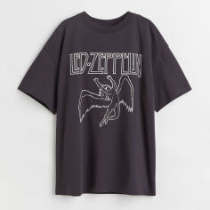 Акція на Футболка бавовняна жіноча H&M 7625586wer S Графітова від Rozetka
