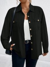 Акція на Сорочка вельветова жіноча SHEIN GD-00134905 3XL Чорна від Rozetka