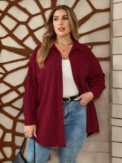 Акція на Сорочка оверсайз жіноча SHEIN GD-00132207 XL Червона від Rozetka
