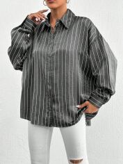 Акція на Сорочка оверсайз жіноча SHEIN GD-00131218 L Чорна від Rozetka
