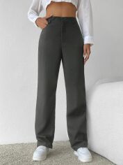 Акція на Штани жіночі SHEIN GD-00081844 XS Темно-сірі від Rozetka