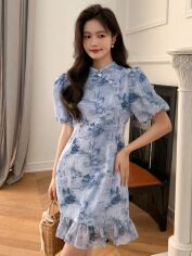 Акція на Сукня коротка літня жіноча SHEIN GD-00146808 S Блакитна від Rozetka