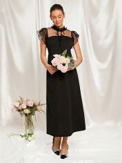 Акція на Плаття для вагітних вечірнє міді літнє SHEIN GD-00144613 L Чорне від Rozetka
