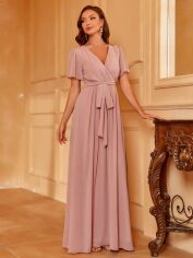 Акція на Плаття вечірнє довге літнє жіноче SHEIN GD-00097882 XS Світло-рожеве від Rozetka