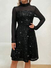 Акція на Плаття вечірнє міді літнє жіноче SHEIN GD-00095192 M Чорне від Rozetka
