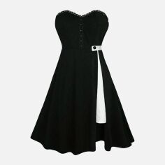 Акція на Плаття вечірнє міді літнє жіноче SHEIN GD-00095676 XL Чорно-біле від Rozetka