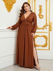 Акція на Плаття вечірнє довге літнє жіноче SHEIN GD-00095803 XL Теракотове від Rozetka