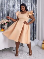 Акція на Плаття вечірнє міді літнє жіноче SHEIN GD-00096723 XL Персикове від Rozetka