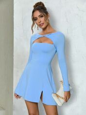 Акція на Плаття вечірнє коротке літнє жіноче SHEIN GD-00097344 S Блакитне від Rozetka