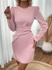 Акція на Плаття вечірнє коротке літнє жіноче SHEIN GD-00097144 M Світло-рожеве від Rozetka