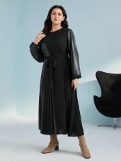Акція на Плаття зі штучної шкіри міді осіннє жіноче SHEIN GD-00095669 2XL Чорне від Rozetka