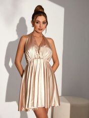 Акція на Плаття вечірнє коротке літнє жіноче SHEIN GD-00097979 S Світло-бежеве від Rozetka