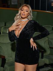 Акція на Плаття жіноче SHEIN GD-00096694 4XL Чорне від Rozetka