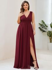 Акція на Плаття вечірнє довге літнє жіноче SHEIN GD-00095806 3XL Бордове від Rozetka