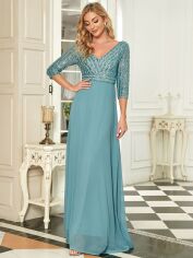 Акція на Плаття вечірнє довге літнє жіноче SHEIN GD-00097698 XL Бірюзове від Rozetka