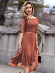 Акція на Плаття жіноче SHEIN GD-00097661 S Світло-коричневе від Rozetka