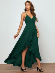 Акція на Плаття вечірнє довге літнє жіноче SHEIN GD-00097837 S Темно-зелене від Rozetka