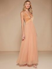 Акція на Плаття вечірнє довге літнє жіноче SHEIN GD-00097897 S Персикове від Rozetka