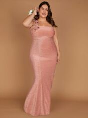 Акція на Плаття вечірнє довге літнє жіноче SHEIN GD-00095784 XL Світло-рожеве від Rozetka