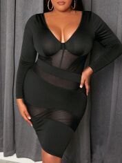 Акція на Плаття міді літнє жіноче SHEIN GD-00085720 2XL Чорне від Rozetka