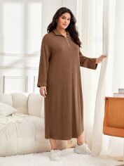 Акція на Плаття в'язане міді осіннє тепле жіноче SHEIN GD-00082539 2XL Світло-коричневе від Rozetka