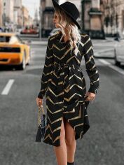 Акція на Плаття-сорочка міді осіннє жіноче SHEIN GD-00084918 L Комбіноване від Rozetka