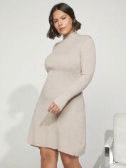 Акція на Плаття в'язане міді осіннє тепле жіноче SHEIN GD-00084676 2XL Світло-бежеве від Rozetka