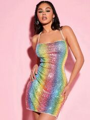 Акція на Плаття вечірнє коротке літнє жіноче SHEIN GD-00101816 M Комбіноване від Rozetka
