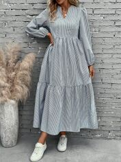 Акція на Плаття довге літнє жіноче SHEIN GD-00113504 S Світло-сіре від Rozetka