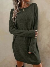 Акція на Плаття в'язане міді осіннє тепле жіноче SHEIN GD-00099300 L Хакі від Rozetka