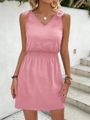 Акція на Плаття коротке літнє жіноче SHEIN GD-00115392 S Світло-рожеве від Rozetka