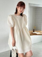 Акція на Плаття коротке літнє жіноче SHEIN GD-00115243 L Айворі від Rozetka