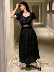 Акція на Плаття довге літнє жіноче SHEIN GD-00113600 L Чорне від Rozetka
