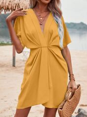 Акція на Плаття коротке літнє жіноче SHEIN GD-00115413 XL Жовте від Rozetka