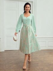 Акція на Плаття вечірнє міді літнє жіноче SHEIN GD-00114247 XS Світло-зелене від Rozetka