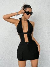 Акція на Плаття коротке літнє жіноче SHEIN GD-00115203 XXS Чорне від Rozetka