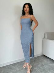 Акція на Плаття жіноче SHEIN GD-00114100 L Сіро-блакитне від Rozetka