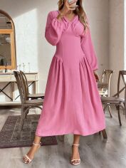 Акція на Плаття вечірнє міді літнє жіноче SHEIN GD-00113380 XL Світло-рожеве від Rozetka