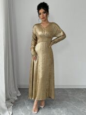 Акція на Плаття вечірнє довге літнє жіноче SHEIN GD-00113872 S Золотисте від Rozetka