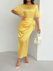 Акція на Плаття міді літнє жіноче SHEIN GD-00114022 L Жовте від Rozetka