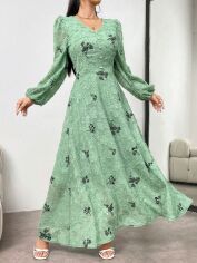 Акція на Плаття довге літнє жіноче SHEIN GD-00113804 M Світло-зелене від Rozetka