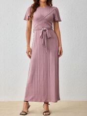 Акція на Плаття довге літнє жіноче SHEIN GD-00100601 S Лілове від Rozetka